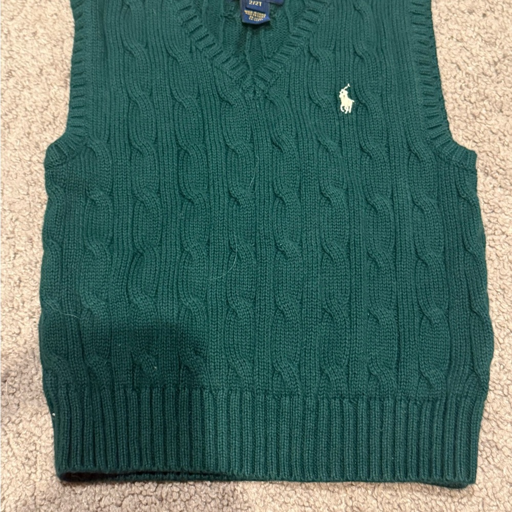 Polo Ralph Lauren Teal V-Neck Sweater toddler Vest